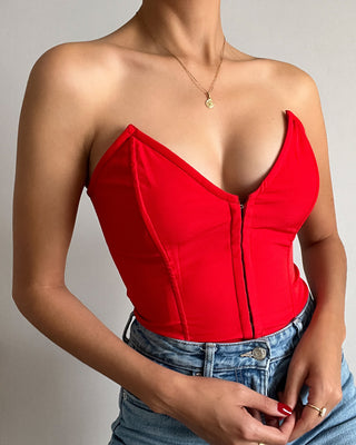 ROSIA CORSET TOP - RED