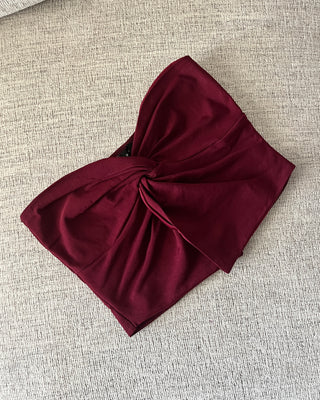 NOELLE CROPPED TUBE TOP - CRIMSON RED