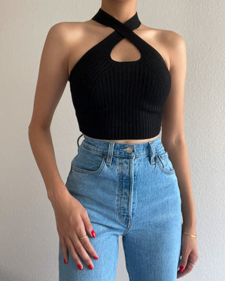 Thea Crop Top - Black